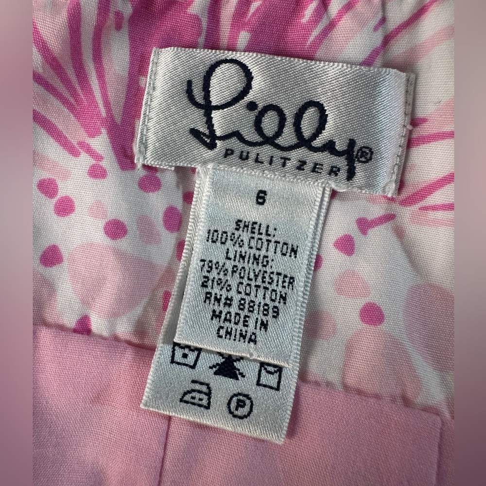 Lilly Pulitzer Vintage Y2K Pink Palm Tree Print With Bow Halter Mini Dress - Picture 10 of 10